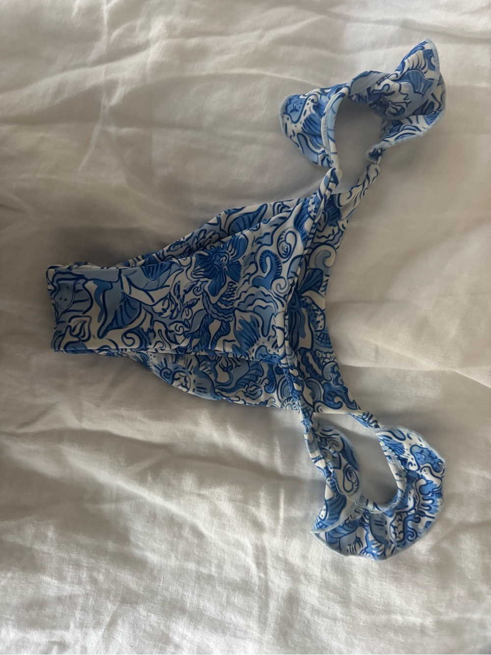 Blue & White Ruffle Bikini Set - Picture 3 of 3